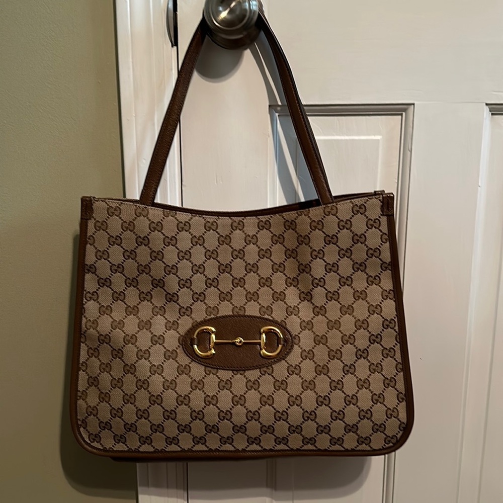 Gucci 1955 Horsebit GG Canvas Tote